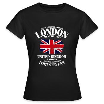 Union Jack - UK Flag - Drapeau britannique - T-shirt Femme - noir - Devant - AI Model Female 172 dark (172cm)