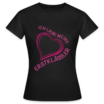 Ich liebe meine Erstklässler - Grundschullehrerin - Frauen T-Shirt - Schwarz - Vorne - AI Model Female 172 dark (172cm)