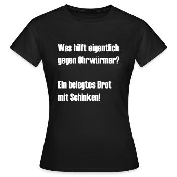 Brot mit Schinken weiß - Frauen T-Shirt - Schwarz - Vorne - AI Model Female 172 dark (172cm)