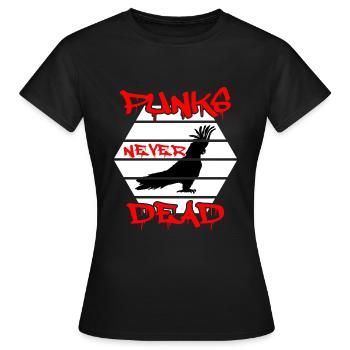 Punkrock Papagei mit Irokese rockt gegen Rechts - Frauen T-Shirt - Schwarz - Vorne - AI Model Female 172 dark (172cm)