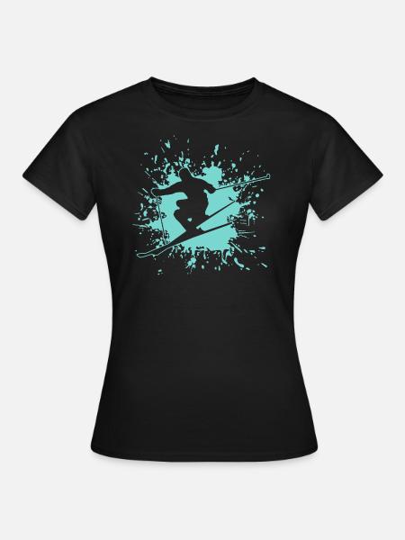 Skiing - Frauen T-Shirt - Schwarz