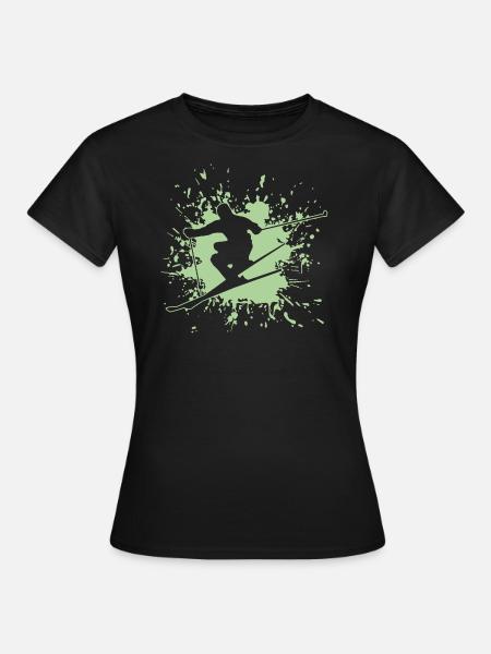 Skiing - Frauen T-Shirt - Schwarz