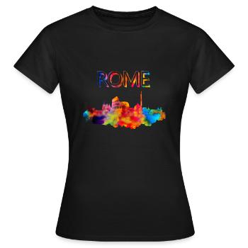 Don de Rome, capitale de l'Italie, capitale de l'Italie - T-shirt Femme - noir - Devant - AI Model Female 172 dark (172cm)