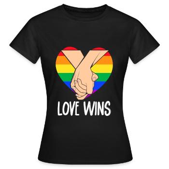 L’amour gagne L’amour est l’amour LGBT Pride Wear - T-shirt Femme - noir - Devant - AI Model Female 172 dark (172cm)