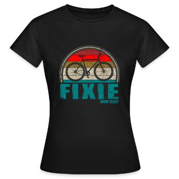 Cadeau de motard vélo Fixie - T-shirt Femme - noir - Devant - AI Model Female 172 dark (172cm)