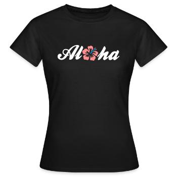 Aloha - Frauen T-Shirt - Schwarz - Vorne - AI Model Female 172 dark (172cm)
