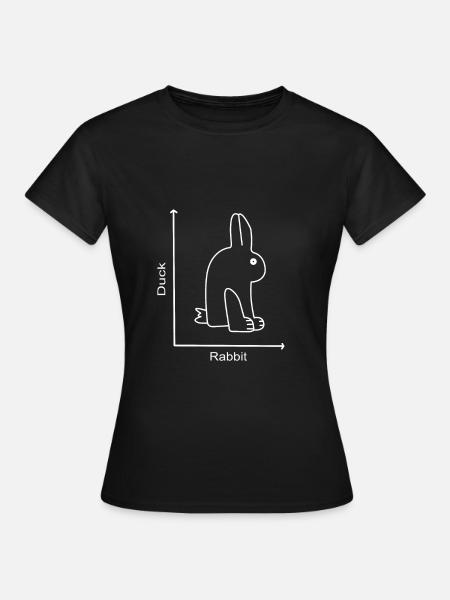 DUCK RABBIT - Rabbit Duck - Graph lesson - Women's T-Shirt - black