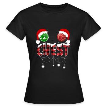 Jingle Balls Tinsel Tits Funny Christmas Nuts Ches - Women's T-Shirt - black - Front - AI Model Female 172 dark (172cm)