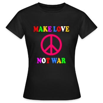 Make love not war - T-shirt Femme - noir - Devant - AI Model Female 172 dark (172cm)