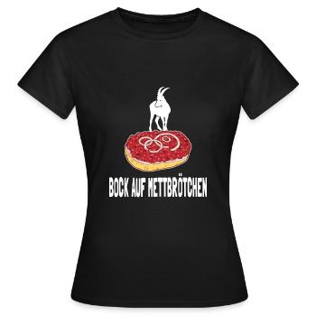 Mettbrötchen Mett Mettigel - Frauen T-Shirt - Schwarz - Vorne - AI Model Female 172 dark (172cm)