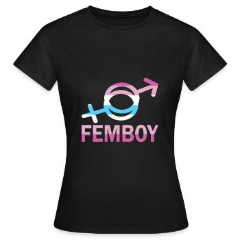 Femboy Feminine Boy Crossdressing - Frauen T-Shirt - Schwarz - Vorne - AI Model Female 172 dark (172cm)