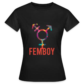 Femboy Feminine Boy Crossdressing - Frauen T-Shirt - Schwarz - Vorne - AI Model Female 172 dark (172cm)