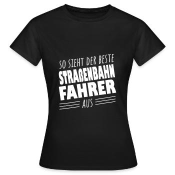 Straßenbahnfahrer Straßenbahn S-Bahn - Frauen T-Shirt - Schwarz - Vorne - AI Model Female 172 dark (172cm)