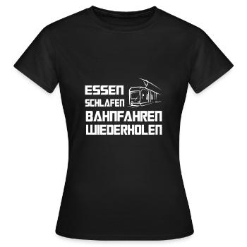 Straßenbahnfahrer Straßenbahn S-Bahn - Frauen T-Shirt - Schwarz - Vorne - AI Model Female 172 dark (172cm)
