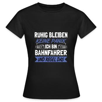 Straßenbahnfahrer Straßenbahn S-Bahn - Frauen T-Shirt - Schwarz - Vorne - AI Model Female 172 dark (172cm)