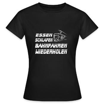 Straßenbahnfahrer Straßenbahn S-Bahn - Frauen T-Shirt - Schwarz - Vorne - AI Model Female 172 dark (172cm)