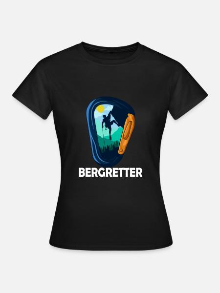 Bergretter Pistenwacht - Frauen T-Shirt - Schwarz