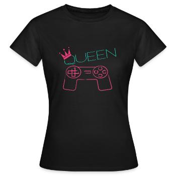 Gaming Queen - Frauen T-Shirt - Schwarz - Vorne - AI Model Female 172 dark (172cm)