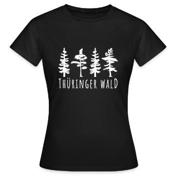 Arbre arbres Conifères Forêt de Thuringe cadeau - T-shirt Femme - noir - Devant - AI Model Female 172 dark (172cm)