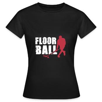 FloorBall Unihockey Unisport - Frauen T-Shirt - Schwarz - Vorne - AI Model Female 172 dark (172cm)