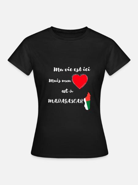 Passion Ile de Madagascar / Drapeau malgache - T-shirt Femme - noir
