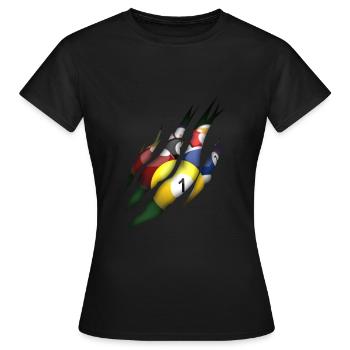 Billard Déchirés Piscine 8 Ball joueurs - T-shirt Femme - noir - Devant - AI Model Female 172 dark (172cm)