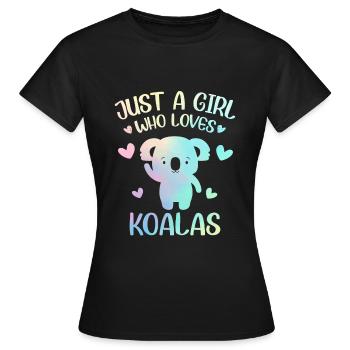 Ein Mädchen das Koalas liebt - Frauen T-Shirt - Schwarz - Vorne - AI Model Female 172 dark (172cm)
