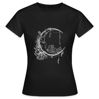 Gothic Wicca Lune - T-shirt Femme - noir - Devant - AI Model Female 172 dark (172cm)