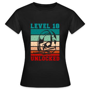 Casque déverrouillé Level18 pour les citations de joueurs - T-shirt Femme - noir - Devant - AI Model Female 172 dark (172cm)
