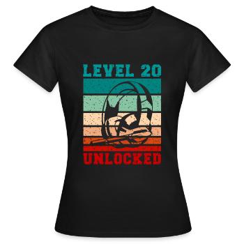 Niveau 20 casque déverrouillé pour les citations de joueurs - T-shirt Femme - noir - Devant - AI Model Female 172 dark (172cm)