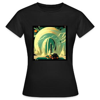 Nostalgische Zukunft - Frauen T-Shirt - Schwarz - Vorne - AI Model Female 172 dark (172cm)