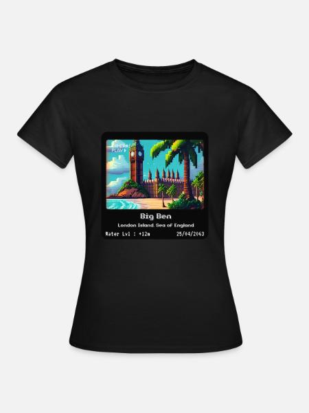 Big Ben London Island, Sea of England - Women's T-Shirt - black