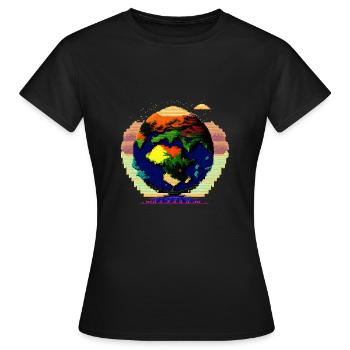 The Earth in all its states - Women's T-Shirt - black - Front - AI Model Female 172 dark (172cm)