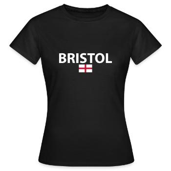Bristol Angleterre Anglais Drapeau Anglais - T-shirt Femme - noir - Devant - AI Model Female 172 dark (172cm)