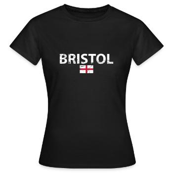 Bristol Angleterre Vintage Drapeau anglais Anglais - T-shirt Femme - noir - Devant - AI Model Female 172 dark (172cm)