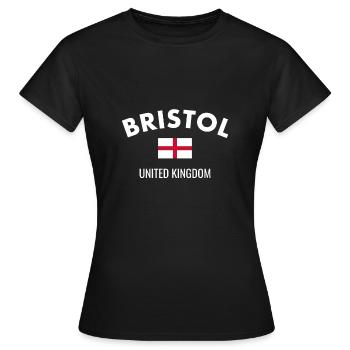 Bristol Angleterre Anglais Drapeau Anglais - T-shirt Femme - noir - Devant - AI Model Female 172 dark (172cm)
