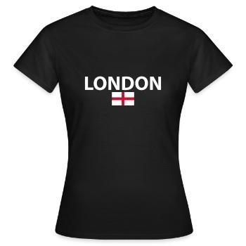 Londres Angleterre Anglais Drapeau Anglais - T-shirt Femme - noir - Devant - AI Model Female 172 dark (172cm)