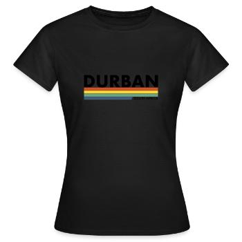 Durban South Africa Retro South African South African - Women's T-Shirt - black - Front - AI Model Female 172 dark (172cm)