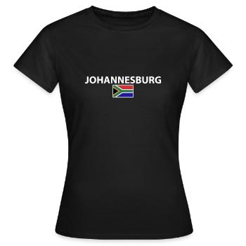 Johannesburg Südafrika Südafrikanische Flagge - Frauen T-Shirt - Schwarz - Vorne - AI Model Female 172 dark (172cm)