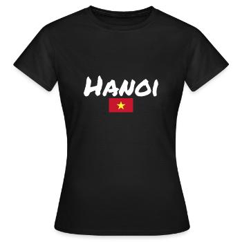 Hanoï Vietnam Drapeau vietnamien - T-shirt Femme - noir - Devant - AI Model Female 172 dark (172cm)