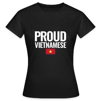 Fier Vietnamien Vietnam Drapeau Vietnamien - T-shirt Femme - noir - Devant - AI Model Female 172 dark (172cm)