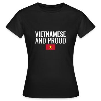 Vietnamien et fier Vietnam Drapeau vietnamien - T-shirt Femme - noir - Devant - AI Model Female 172 dark (172cm)