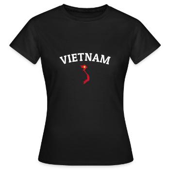 Carte du Vietnam Drapeau vietnamien Vietnamien - T-shirt Femme - noir - Devant - AI Model Female 172 dark (172cm)