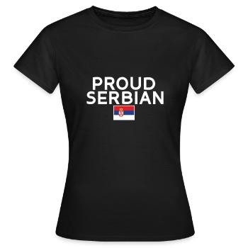 Fier Serbe Serbe Serbe Drapeau Serbe - T-shirt Femme - noir - Devant - AI Model Female 172 dark (172cm)