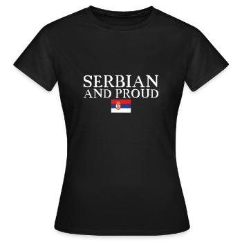 Serbe Et Fier Serbie Drapeau Serbe Serbe - T-shirt Femme - noir - Devant - AI Model Female 172 dark (172cm)