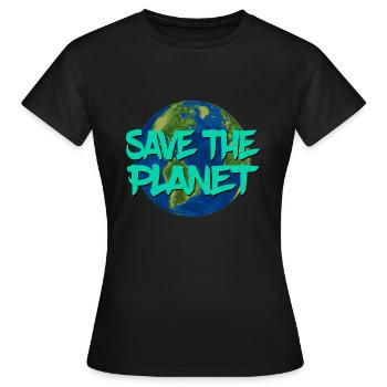 Save the Planet - Frauen T-Shirt - Schwarz - Vorne - AI Model Female 172 dark (172cm)