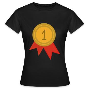 Médaille Première place Gold Sport - T-shirt Femme - noir - Devant - AI Model Female 172 dark (172cm)