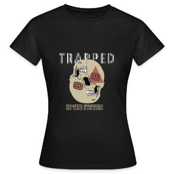 Gefangen im System - Illuminati Auge - Frauen T-Shirt - Schwarz - Vorne - AI Model Female 172 dark (172cm)