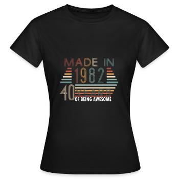 Né en 1982 Vintage Idée cadeau bday - T-shirt Femme - noir - Devant - AI Model Female 172 dark (172cm)