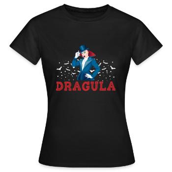 Dragula Dracula Drag Queen Carnaval d’Halloween - T-shirt Femme - noir - Devant - AI Model Female 172 dark (172cm)